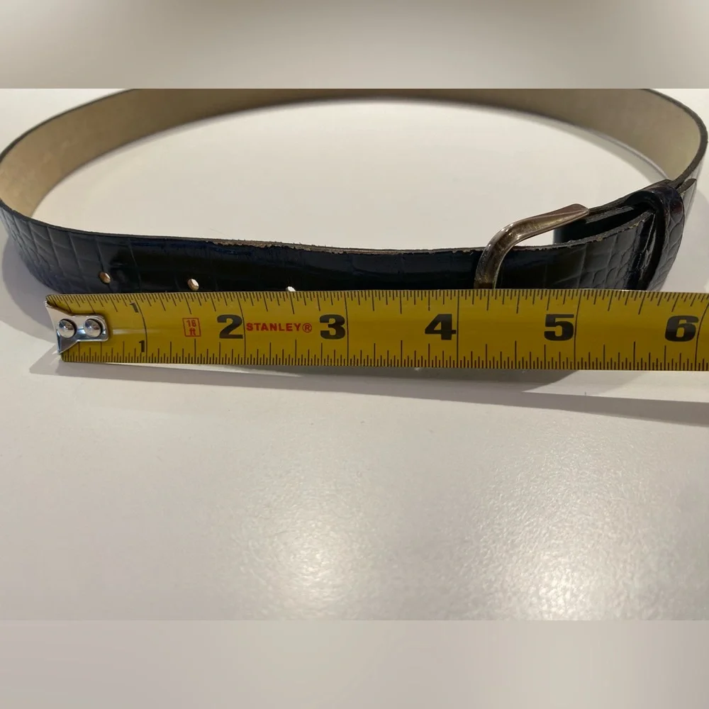 Blue Crocodile Embossed Belt